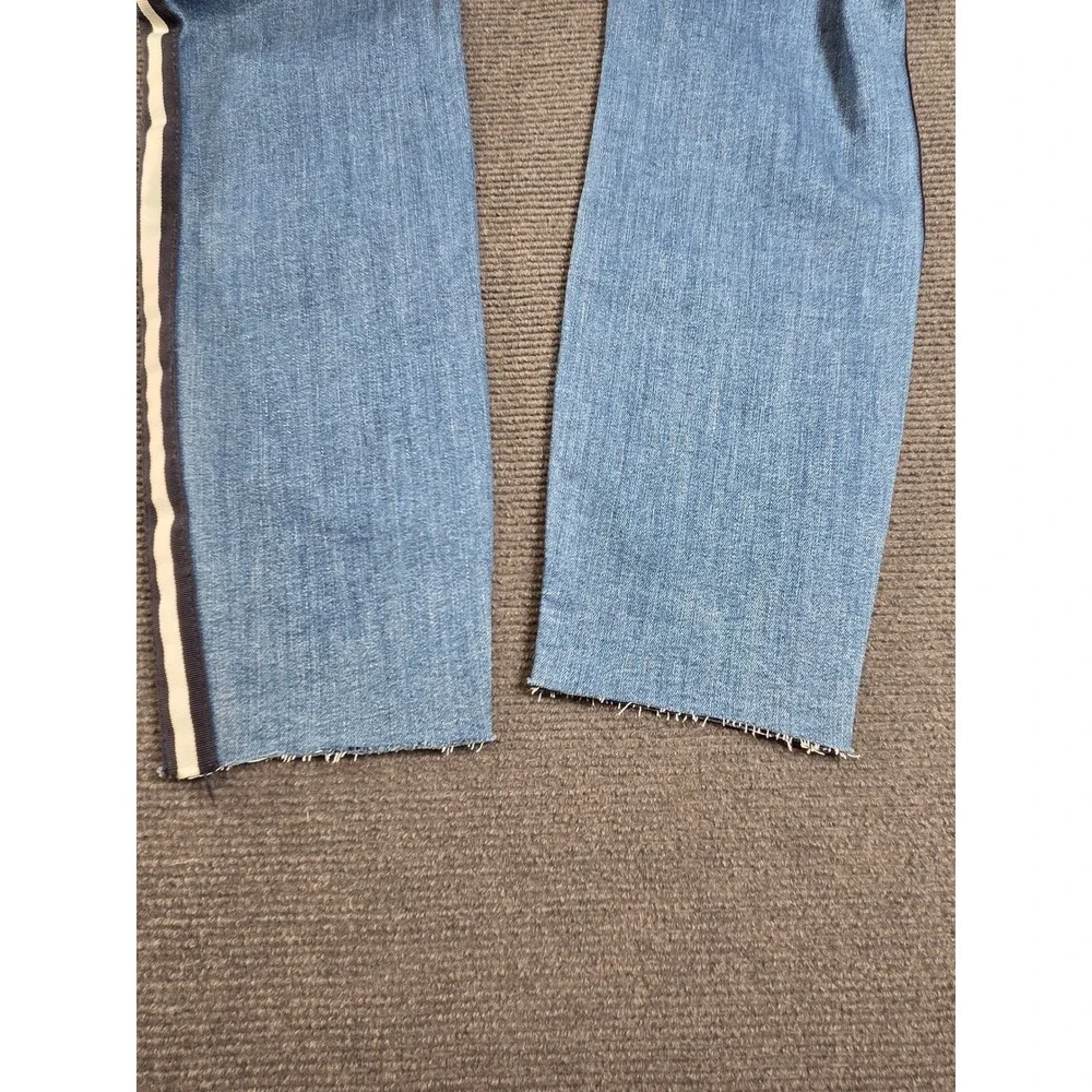 Loft Outlet Modern Skinny Jeans Womens 8 Blue Side Stripe Raw Hem‎ NWT